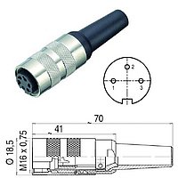 3-pin cable socket for POKO