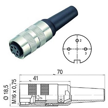 3-pin cable socket for POKO