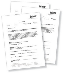 Factory calibration certificate – temperature stability to DIN 12876