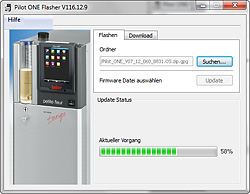 Die Software "Pilot ONE Flasher" ermöglicht das Aufspielen von Firmwareupdates auf den Regler Pilot ONE.